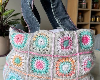 Borsa boho all'uncinetto