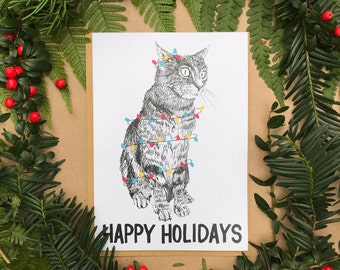 Happy Holidays Cat | Holiday Card