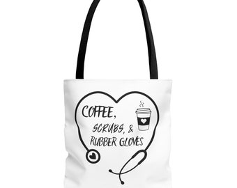 Nurse Tote, White Tote/Bag, Work Tote, Hospital Tote, Nurse Week Tote, Healthcare Bag