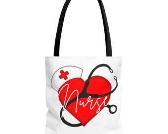 Nurse Tote, White Tote/Bag, Work Tote, Hospital Tote, Nurse Week Tote, Healthcare Bag