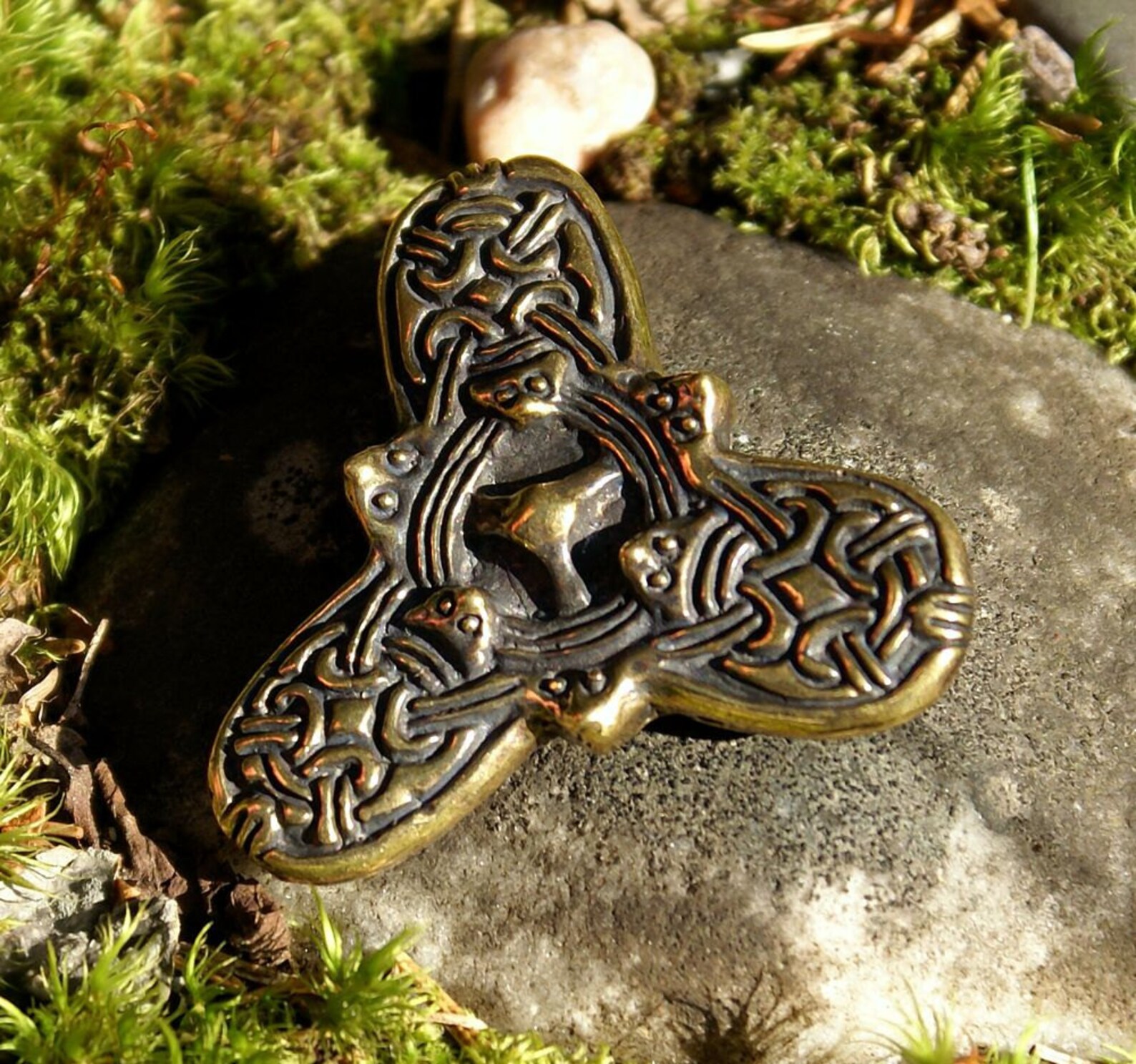 Viking brooch Viking Trefoil Brooch Viking jewelry Fibula Etsy