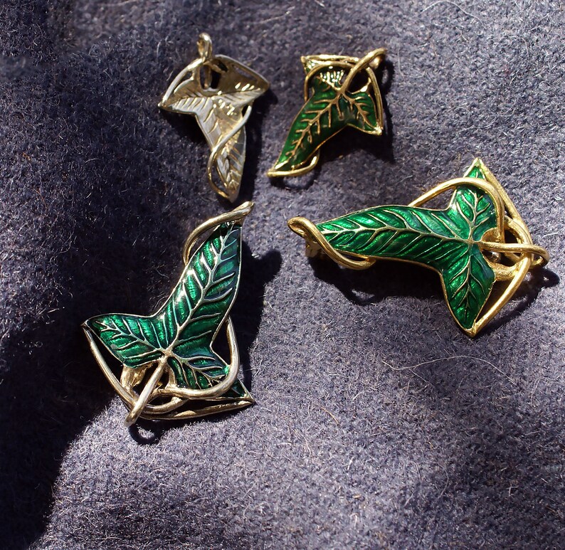 Elven green Leaf brooch. A gift from the elves. Wedding Etsy