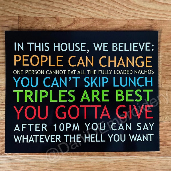 Print of "In This House We Believe..."  Inspired by Netflix Show I Think You Should Leave, ITYSL, Wall Art, Poster, Tim Robinson, Equality