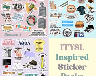 I Think You Should Leave waterproof sticker packs, inspired by ITYSL, Tim Robinson, Sloppy Steaks, corncobtv, hydroflask laptop