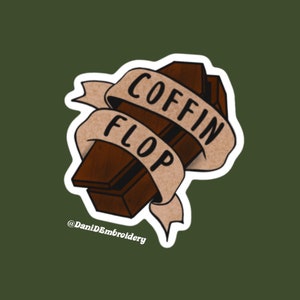 Coffin Flop sticker, inspired by I Think You Should Leave, waterproof, hydroflask, yeti, laptop, corncobtv, ITYSL