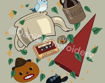 Art Print geïnspireerd door Over the Garden Wall 8 x 10, OTGW, Wirt Greg, Cottage Core, Forest, Fantasy, TV, poster, Pottsfield, Wall Art, wanddecoratie