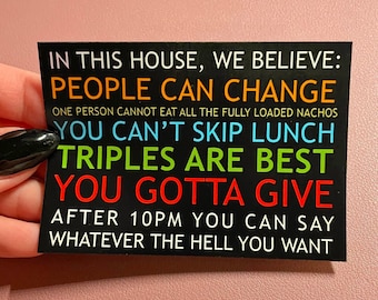 Magnet von "In This House We Believe ..." Design Inspiriert von I Think You Sollte Leave, ITYSL, Kühlschrankmagnet, ITYSL Magnet, Tim Robinson