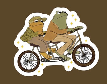 Adhesivo impermeable para bicicleta tándem Frog and Toad / Cottage Core