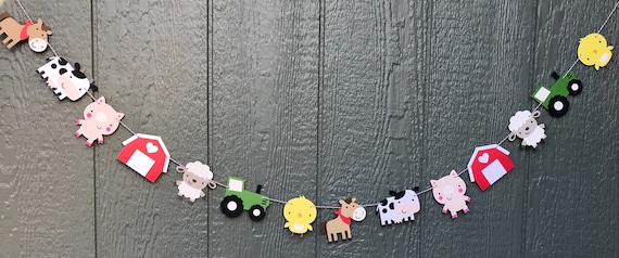 Farm Animal Garland: Barnyard Birthday Party Decor