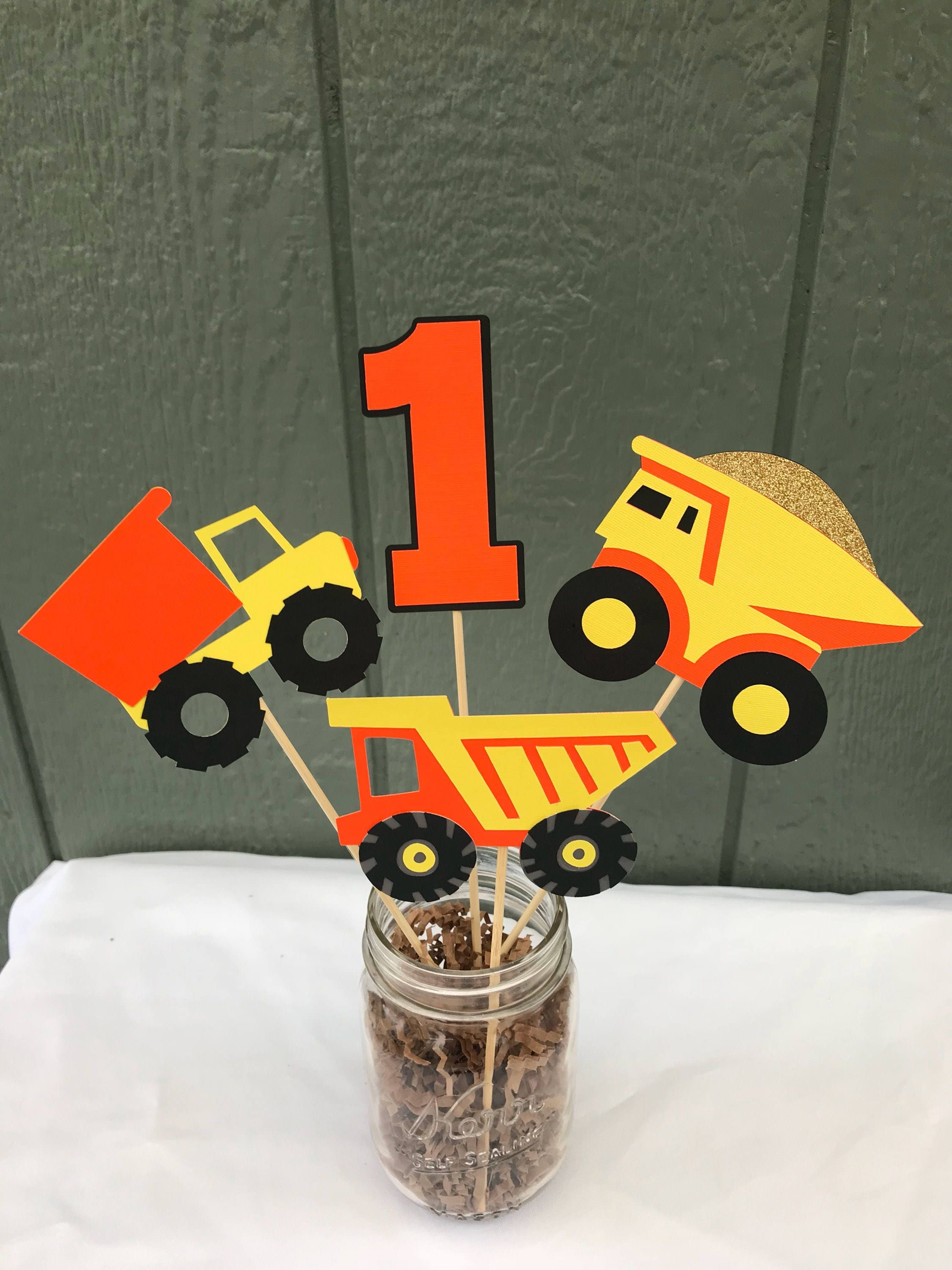 Construction centerpieces truck birthday construction birthday dump truck party construction party truck party