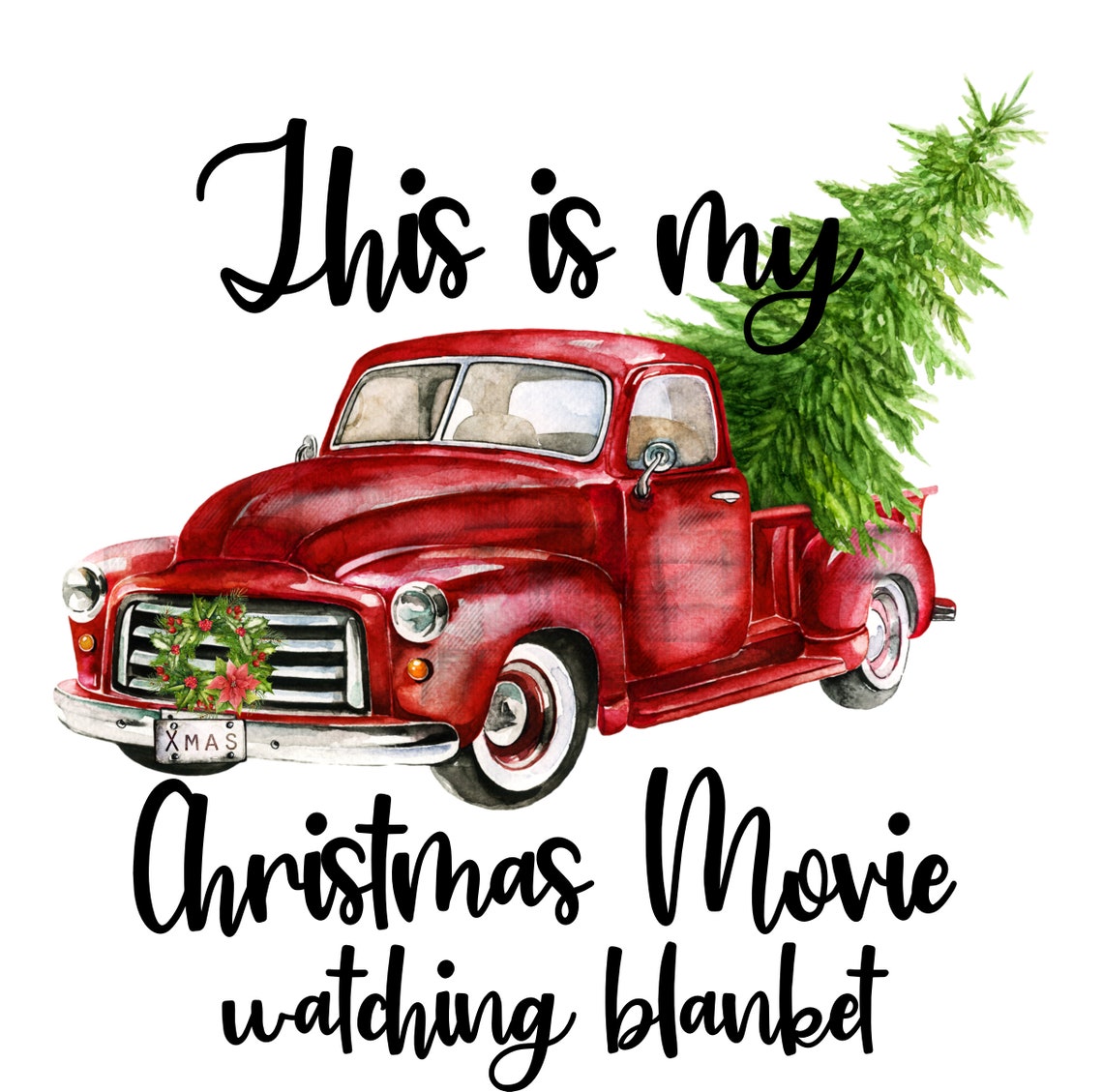 Christmas Movie Watching Blanket SVG, Movie Watching, Blanket Svg