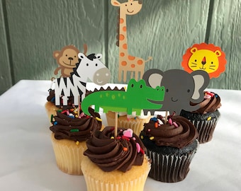 Zoo/Jungle/Safari animal cupcake toppers, zoo party, zoo birthday, safari party, safari birthday, jungle birthday, jungle party, lion