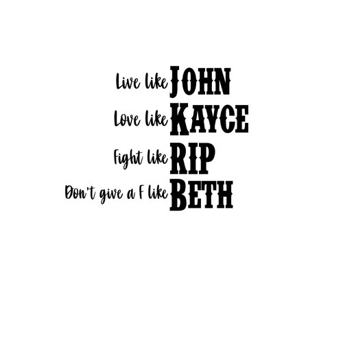 Yellowstone Svg Beth Dutton Kayce Dutton John Dutton RIP Etsy Hong Kong