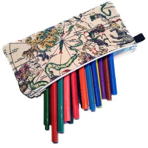 Star Map Pencil Case - Estuche de lápiz con cremallera, Constelaciones, Bolsa de maquillaje, Clutch, Estrellas, Astrología, Regalo pequeño, Relleno de medias, Constelación
