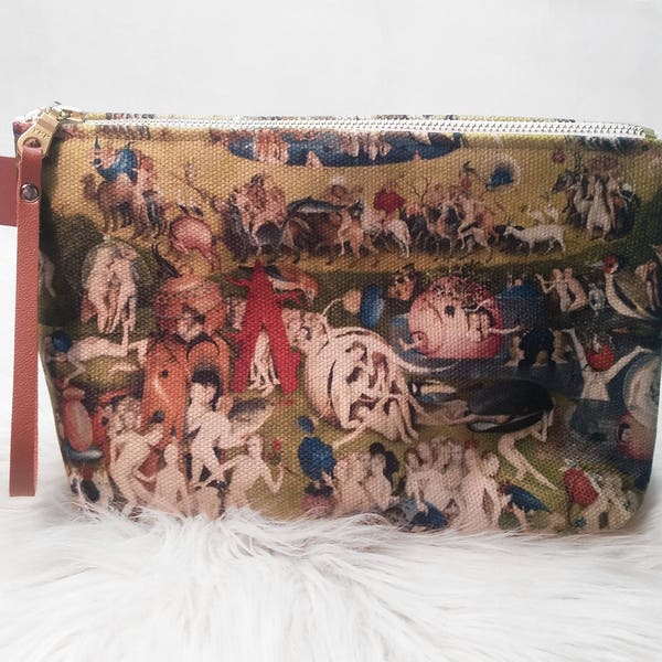 Garden of Earthly Delights Clutch/Makeup Bag - Reißverschluss Schminktasche, Hieronymus Bosch, Makeup Tasche, Clutch, Renaissance, Kunstgeschichte