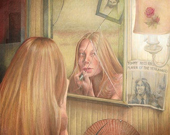 Carrie White Giclée Print - 11 x 11 archival print, 1976 Carrie,  Classic Horror, Fan Art