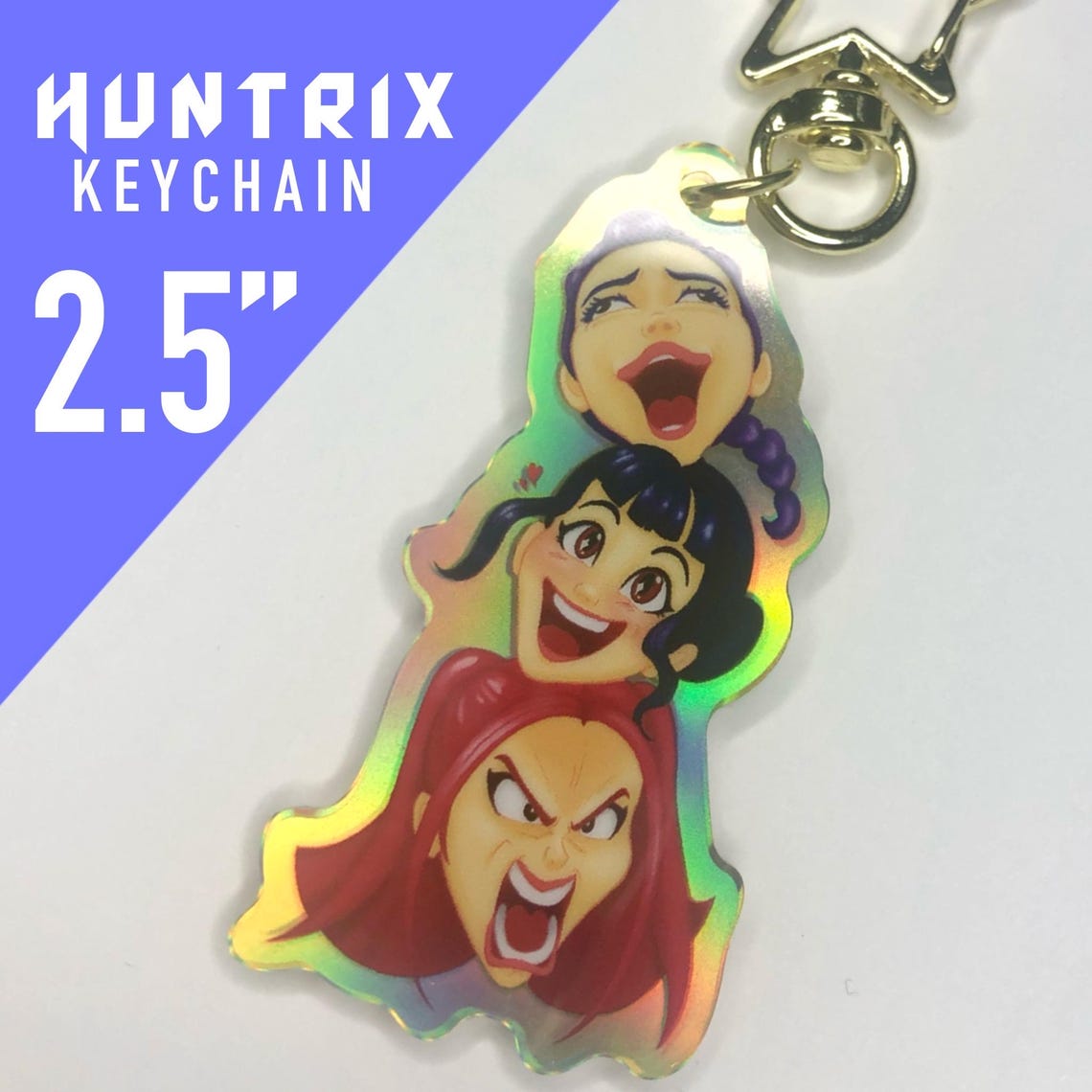 Kpop Demon Hunters KPDH HUNTRIX Golden Holographic Double Sided 2.5 ...