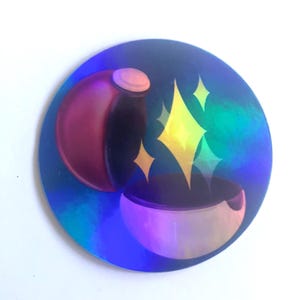 Magical Pokeball Rainbow Iridescent 2” Circle Sticker
