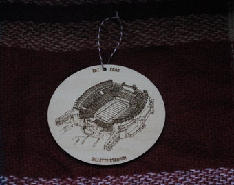 Gillette Stadium - Nouvelle-Angleterre - Ornement de dessin pointillé - Ornement des Patriots - Ornement - Noël