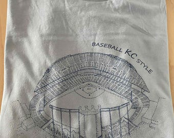 Stade Kauffman - Royals de Kansas City - T-shirt dessin à pointillés - Chemise Royals de Kansas City - Chemise Kauffman