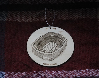 MetLife Stadium - New York - Stipple Drawing Ornament - New York Ornament - Giants Ornament - Jets Ornament - Christmas