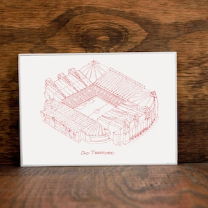 Manchester United - Old Trafford - Soccer Print - Manchester UTD Art - Sports Wall Art