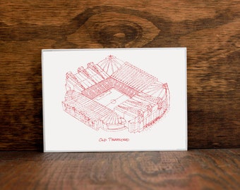 Manchester United - Old Trafford - Soccer Print - Manchester UTD Art - Sports Wall Art