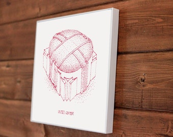 United Center - Chicago Bulls - Stipple Art Print - Basketball Art - Chicago Bulls Art - Chicago Bulls Print