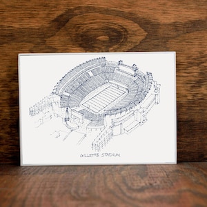 Gillette Stadium  - New England Patriots - Stipple Art Print - Stipple Drawing - Football Art - New England Patriots Art - Patriot Print