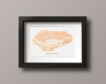 Neyland Stadium - Tennessee Volunteers - Stipple Art Print - Football Art - Tennessee Volunteers Art - Tennessee Volunteers Print