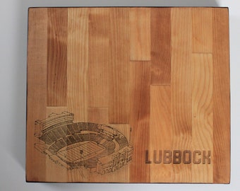 Jones AT&T Stadium - Texas Tech Red Raiders - Texas Tech Butcher Block Cutting Board