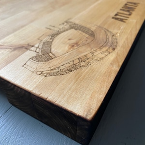 SunTrust Park - Truist Park - Atlanta Braves -Atlanta Braces Butcher Block Cutting Board - SunTrust Park Butcher Block Cutting Board
