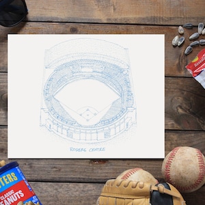 Rogers Centre - Toronto Blue Jays - Stipple Art Print  - Baseball Art - Toronto Blue Jays  Art - Toronto Blue Jays  Print - Sports Art