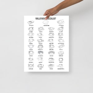 Honkbal Stadion Checklist Poster