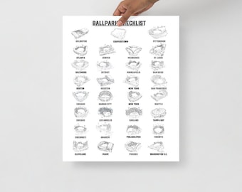 Baseball Stadium Checkliste Poster