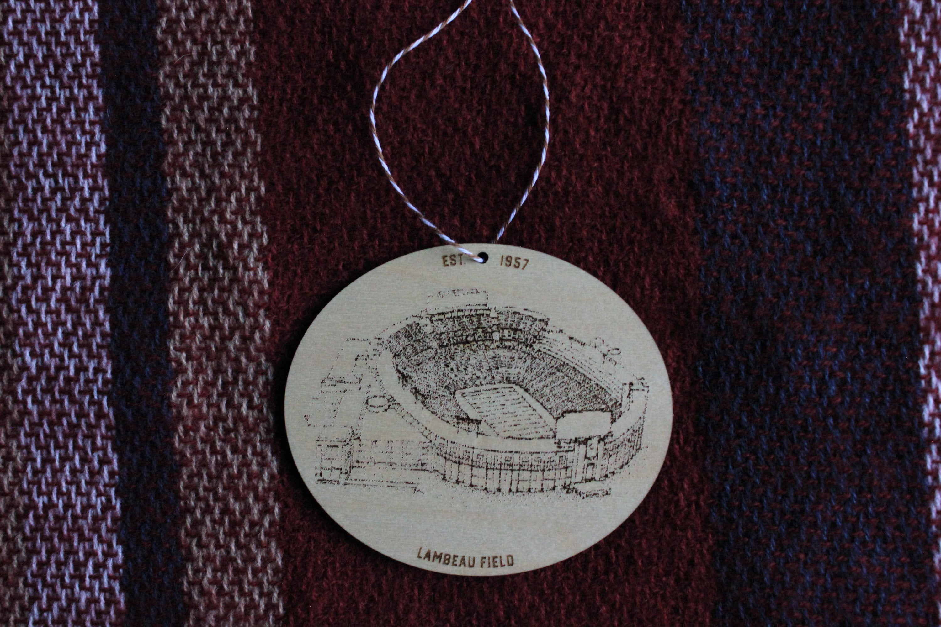 Lambeau Field Green Bay Stipple Drawing Ornament Green Etsy