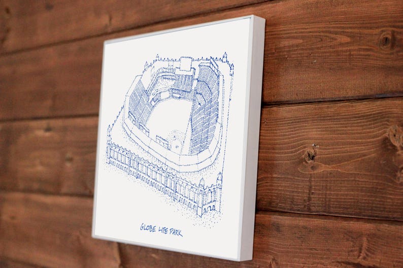 Globe Life Park Texas Rangers Stipple Art Print Baseball Art Texas Rangers Art Texas Rangers Print image 3