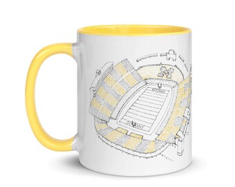 Faurot Field with Color Inside - Missouri Tigers - Stipple Art - Mug - College Football Mug - MIZZOU Tigers Mug - Coffee Mug