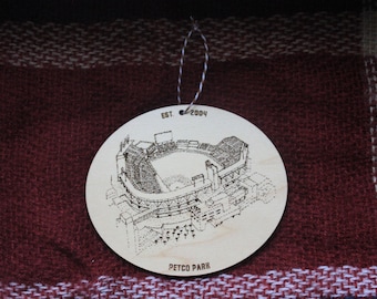 Petco Park - San Diego - Stipple Drawing - Baseball Art - Padres Ornament - Petco Park Ornament - Christmas