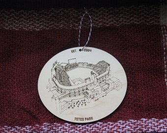 Petco Park - San Diego - Dessin pointillé - Art du baseball - Ornement Padres - Ornement Petco Park - Noël