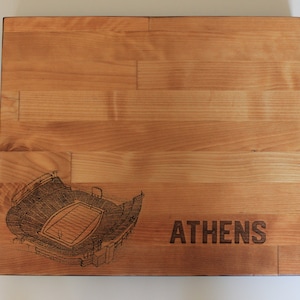 Sanford Stadium - Georgia Bulldogs - Georgia Bulldogs Butcher Block Cutting Board - Sanford Stadium Butcher Block Cutting Board