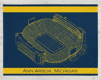 Michigan Stadium Throw Blanket - Michigan Football - Wolverines