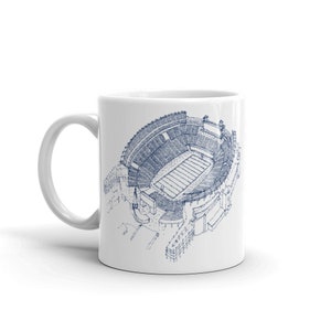 Gillette Stadium  - New England Patriots - Stipple Art Mug - Stipple Drawing - Football Mug - New England Patriots Art