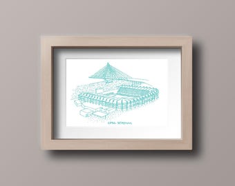 KC Current - CPKC Stadium - Women's Soccer - Stipple Drawing - Gallery Wall - Wall Decor - Kansas City Art