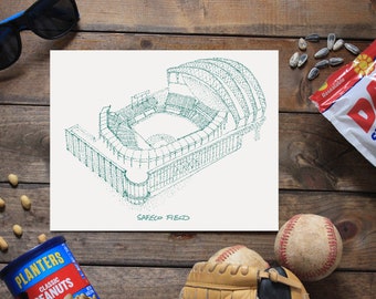 Safeco Field - Seattle Mariners - Stipple Art Print  - Baseball Art - Seattle Mariners Art - Seattle Mariners Print - Sports Art