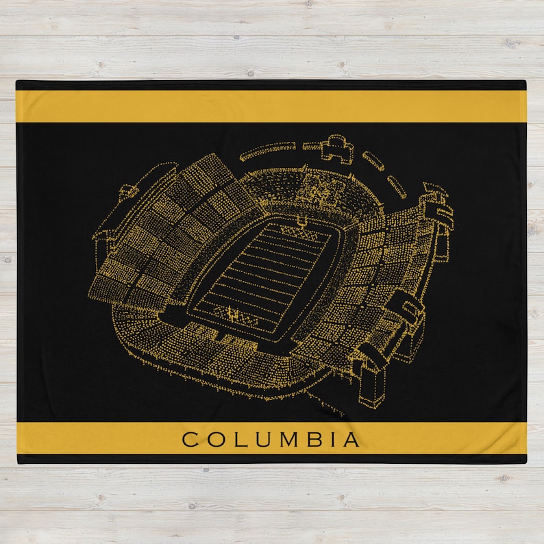 Faurot Field Throw Blanket Missouri Football Tigers image 1