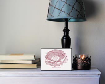 Stade Bryant Denny - Impression d'art en pointillés - Art du football - Roll Tide
