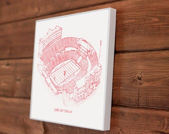 Jones AT&T Stadium - Texas Tech Red Raiders - Stipple Art Print - Football Art - Texas Tech Red Raiders Art - Texas Tech Red Raiders Print