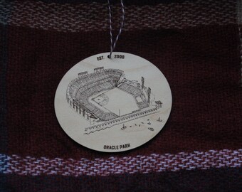 Oracle Park - San Francisco - Stipple Drawing - Baseball Art - Giants Ornament - Ornament - Christmas