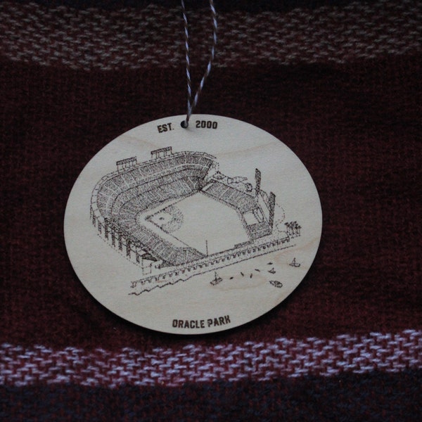 Oracle Park - San Francisco - Stipple Drawing - Baseball Art - Giants Ornament - Ornament - Christmas